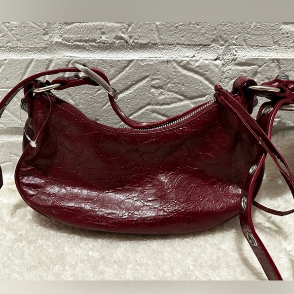 New Balenciaga Le Cagole Burgundy Zipped XS Shoulder Bag - Picture 3 of 4